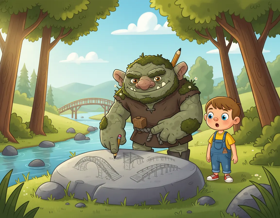 The Bridge-Builder Troll, illustration for page 5