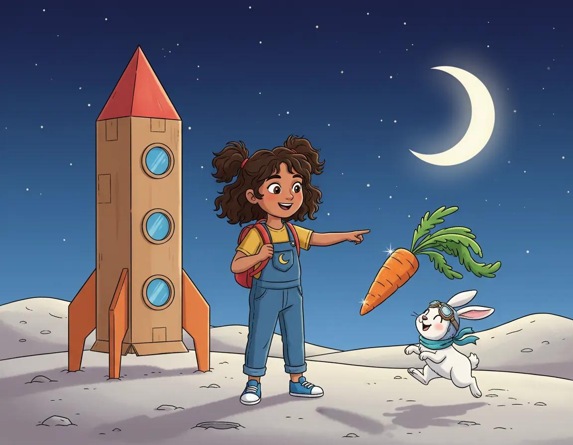 Ravi's Moon Adventure, illustration for page 10