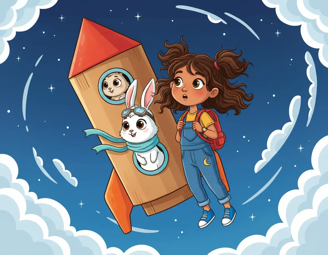 Ravi's Moon Adventure, illustration for page 7