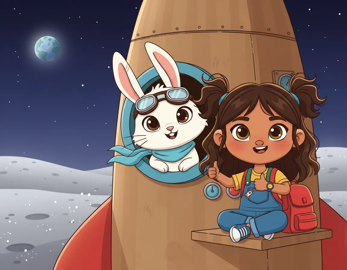 Ravi's Moon Adventure, illustration for page 9