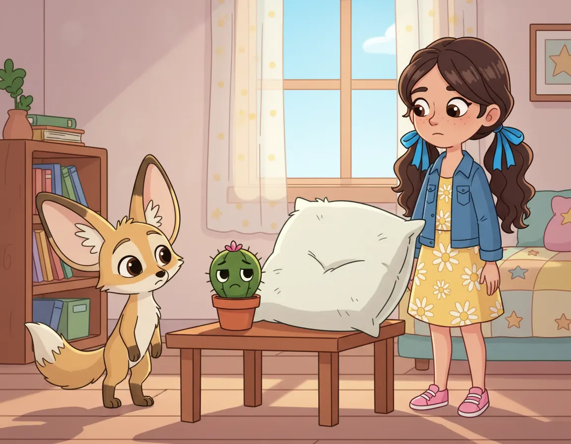 Kaktus's Cozy Hug, illustration for page 6