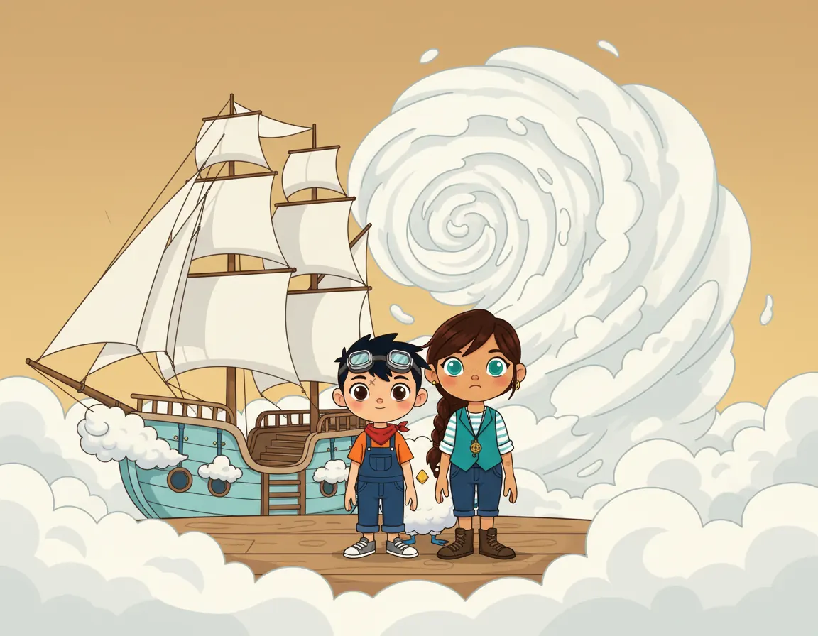 Asha's Cloud Ship Adventure, illustration for page 5