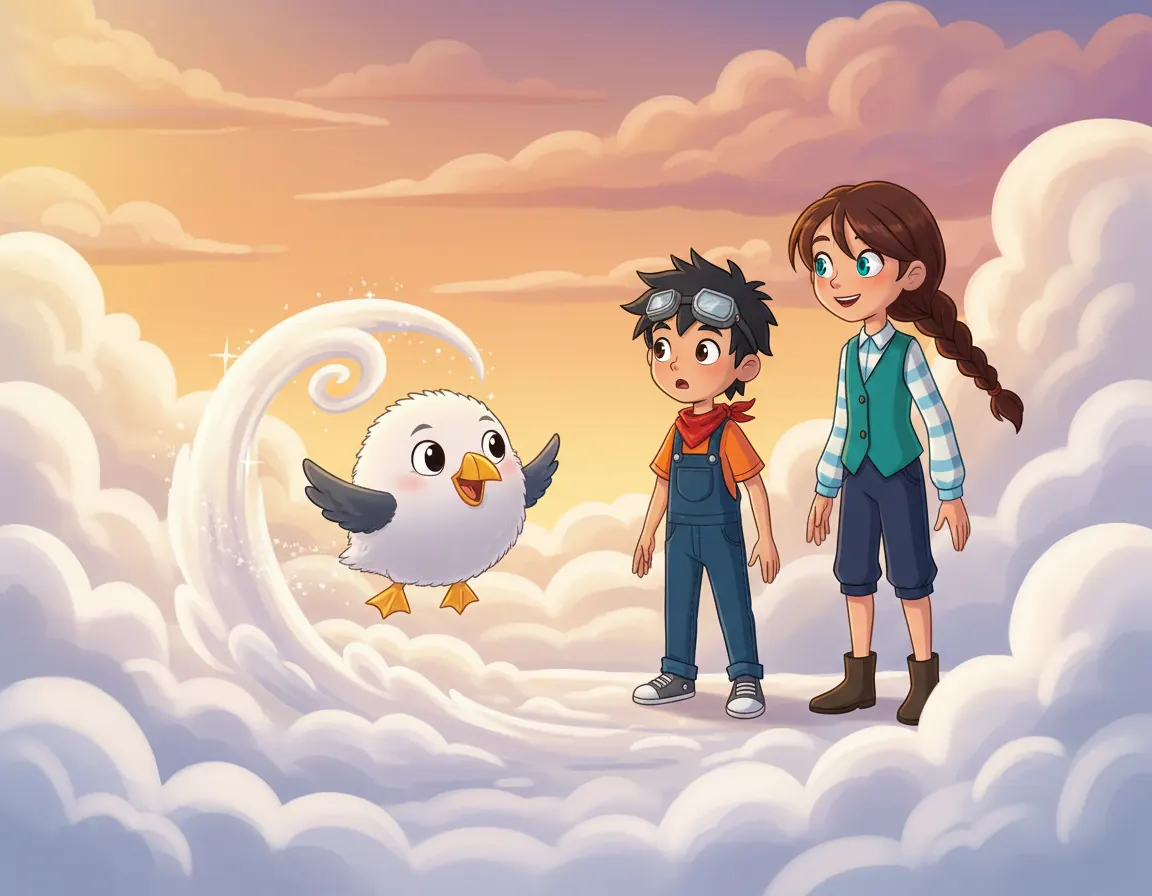 Asha's Cloud Ship Adventure, illustration for page 7