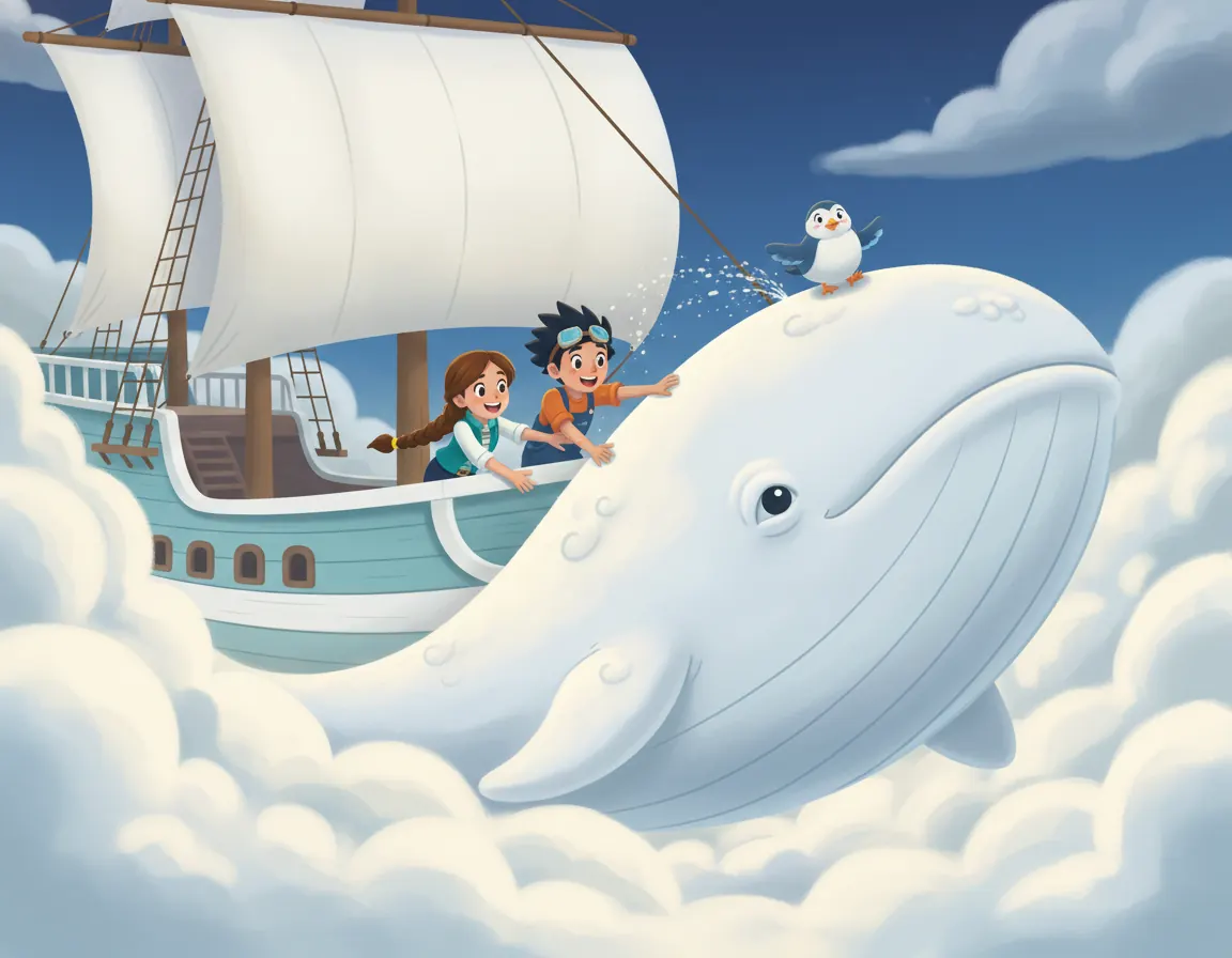 Asha's Cloud Ship Adventure, illustration for page 9