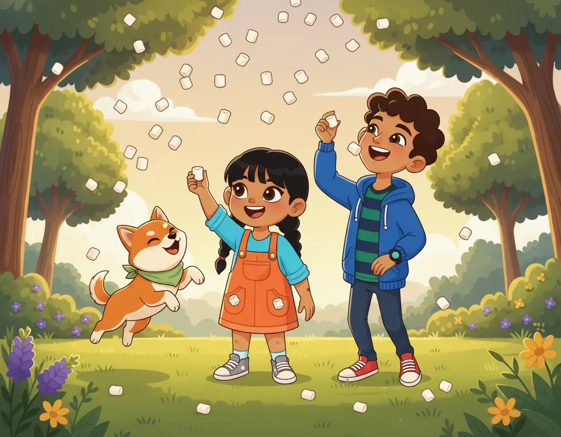 Cover illustration for The Marshmallow Rain Day
