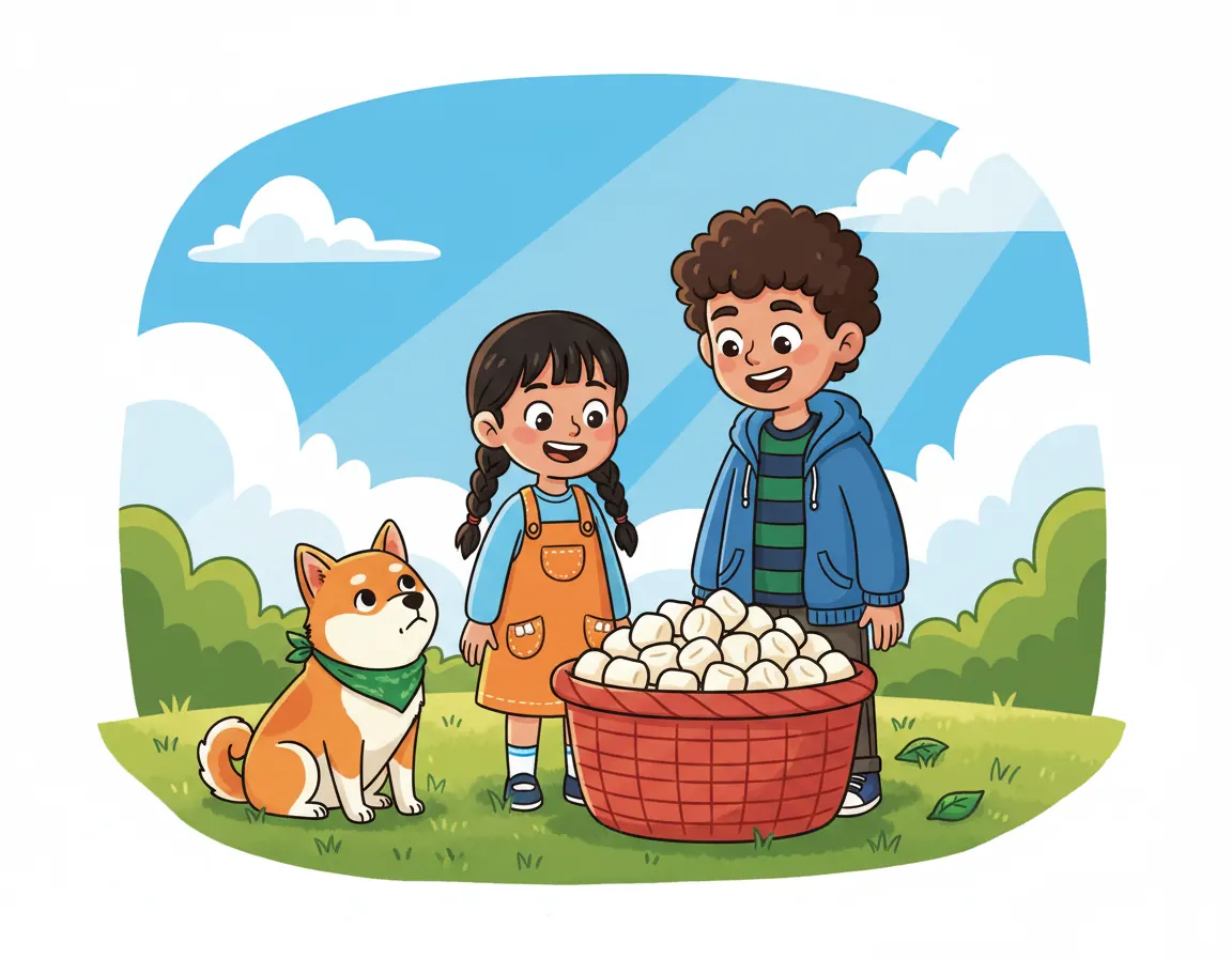 The Marshmallow Rain Day, illustration for page 6