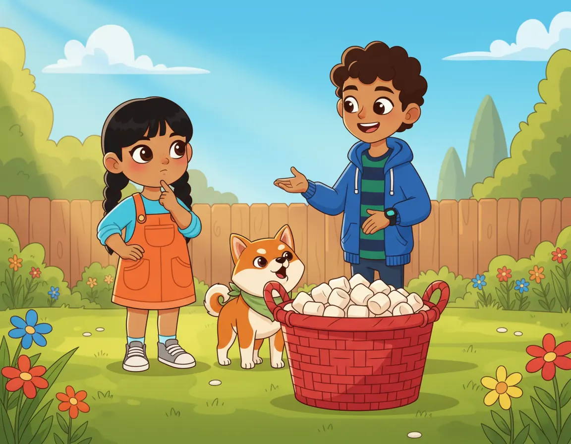 The Marshmallow Rain Day, illustration for page 7