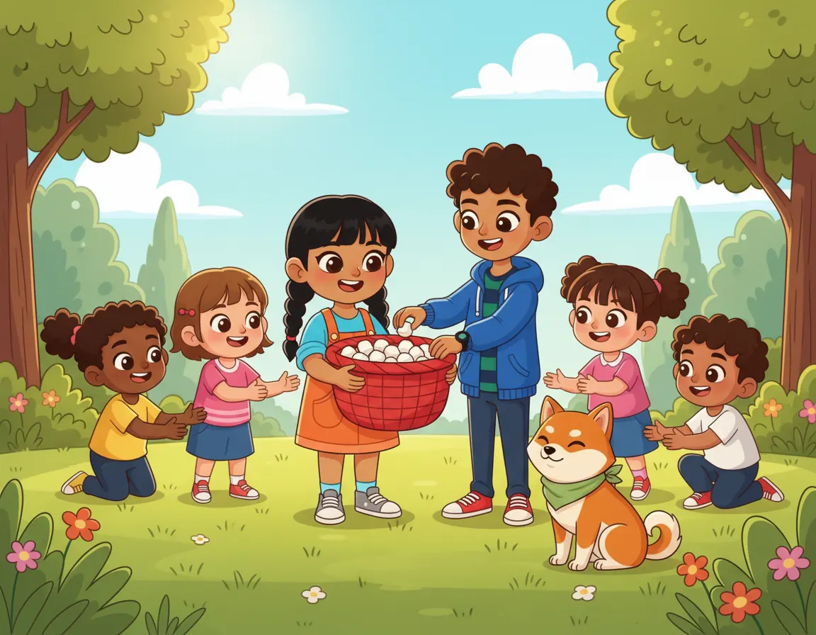The Marshmallow Rain Day, illustration for page 9