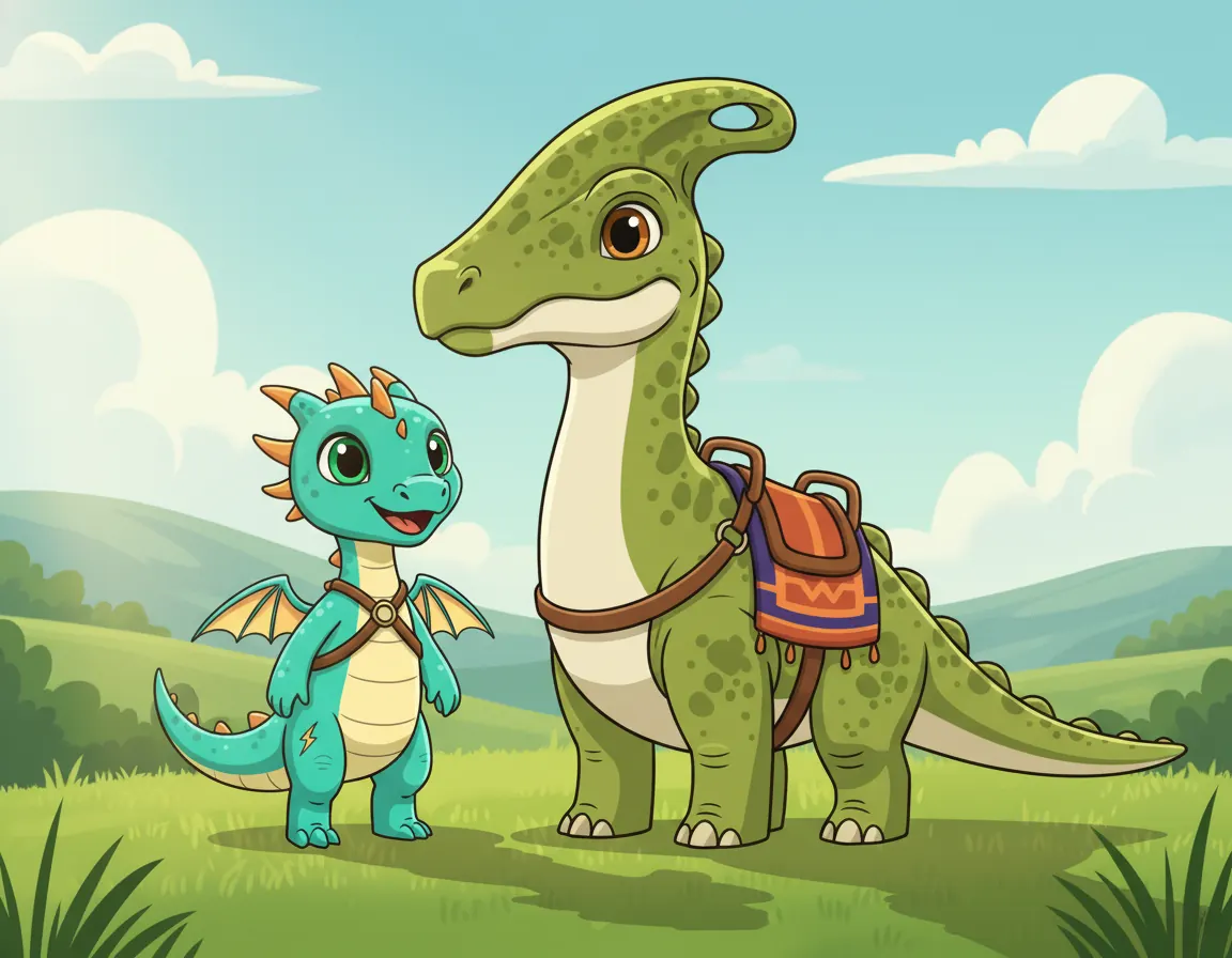 Zola and Riku's Big Ride, illustration for page 1