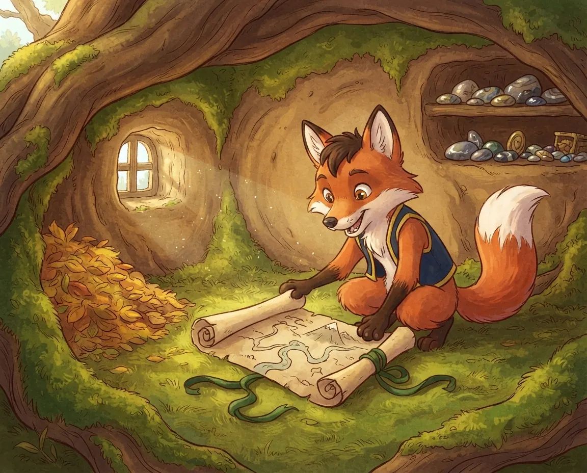 The Flight of the Forest Map, illustration for page 1