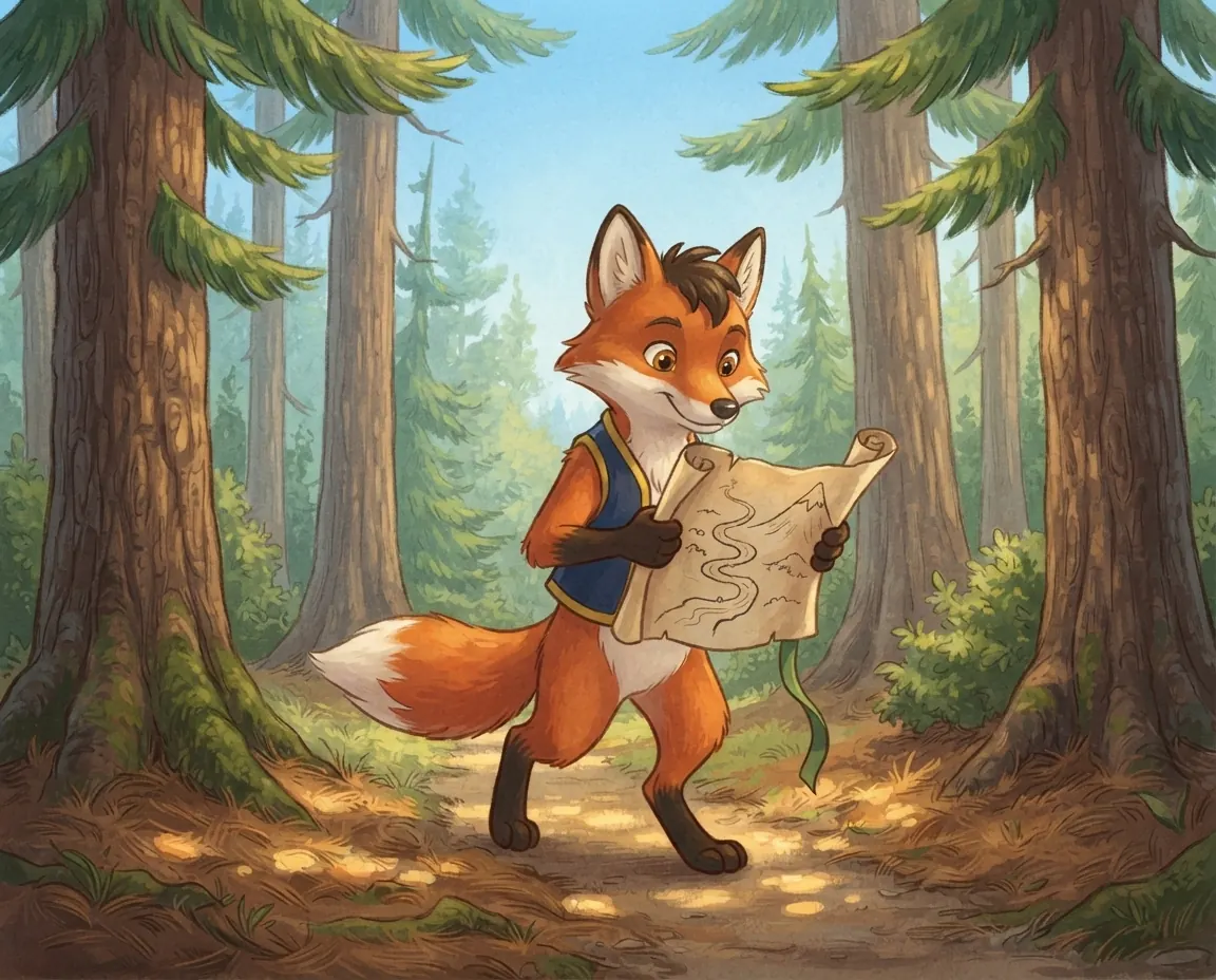 The Flight of the Forest Map, illustration for page 2