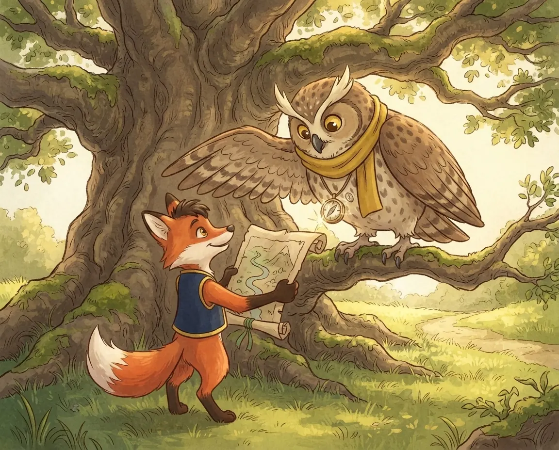 The Flight of the Forest Map, illustration for page 6