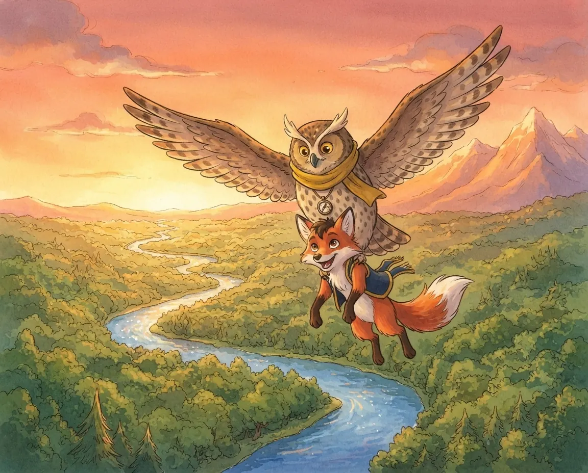 The Flight of the Forest Map, illustration for page 9