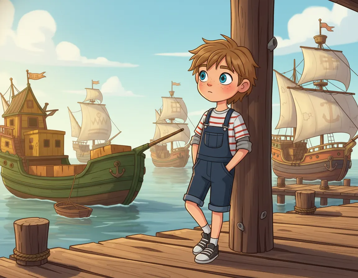 The Harbor of Lost Echoes, illustration for page 1