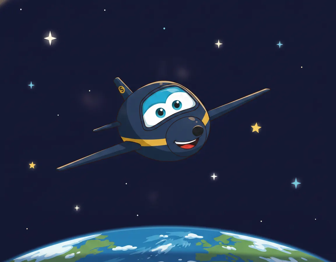Sky's Big Star Flight, illustration for page 8