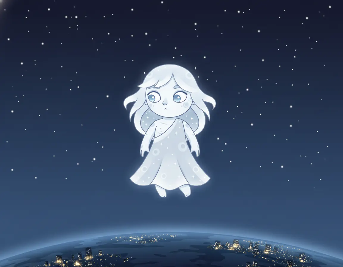 The Moon's Sunny Visit, illustration for page 1