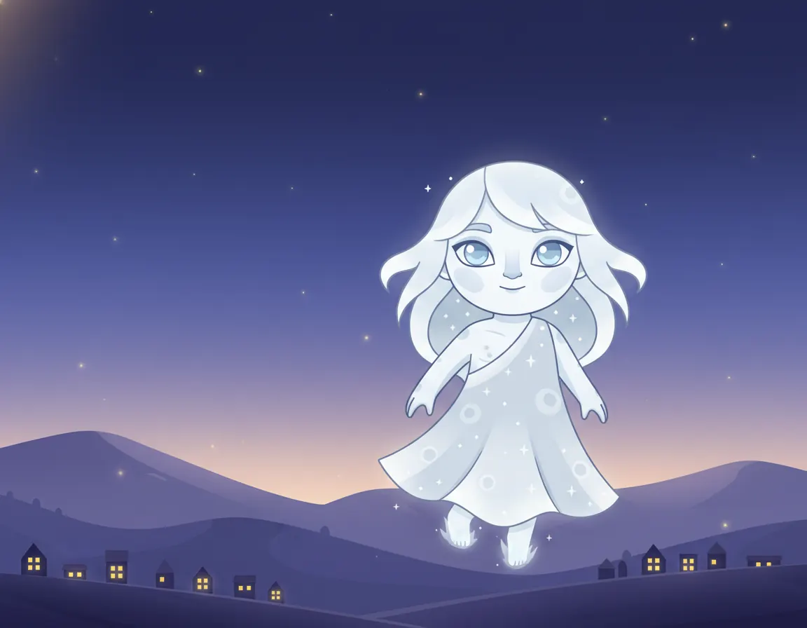 The Moon's Sunny Visit, illustration for page 4