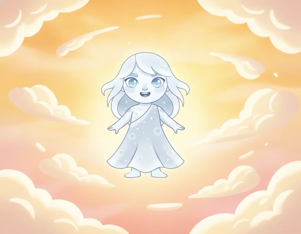 The Moon's Sunny Visit, illustration for page 6