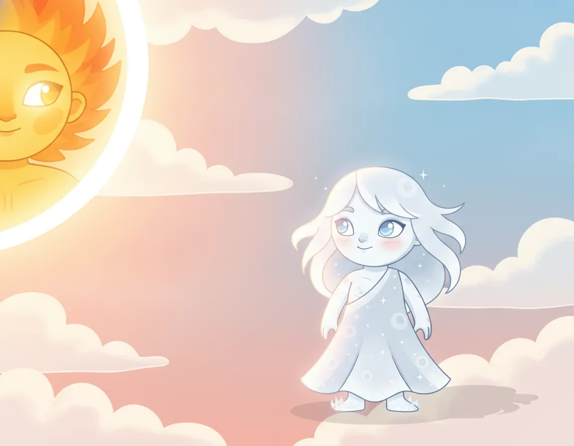 The Moon's Sunny Visit, illustration for page 7