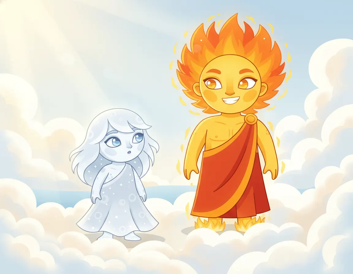The Moon's Sunny Visit, illustration for page 8