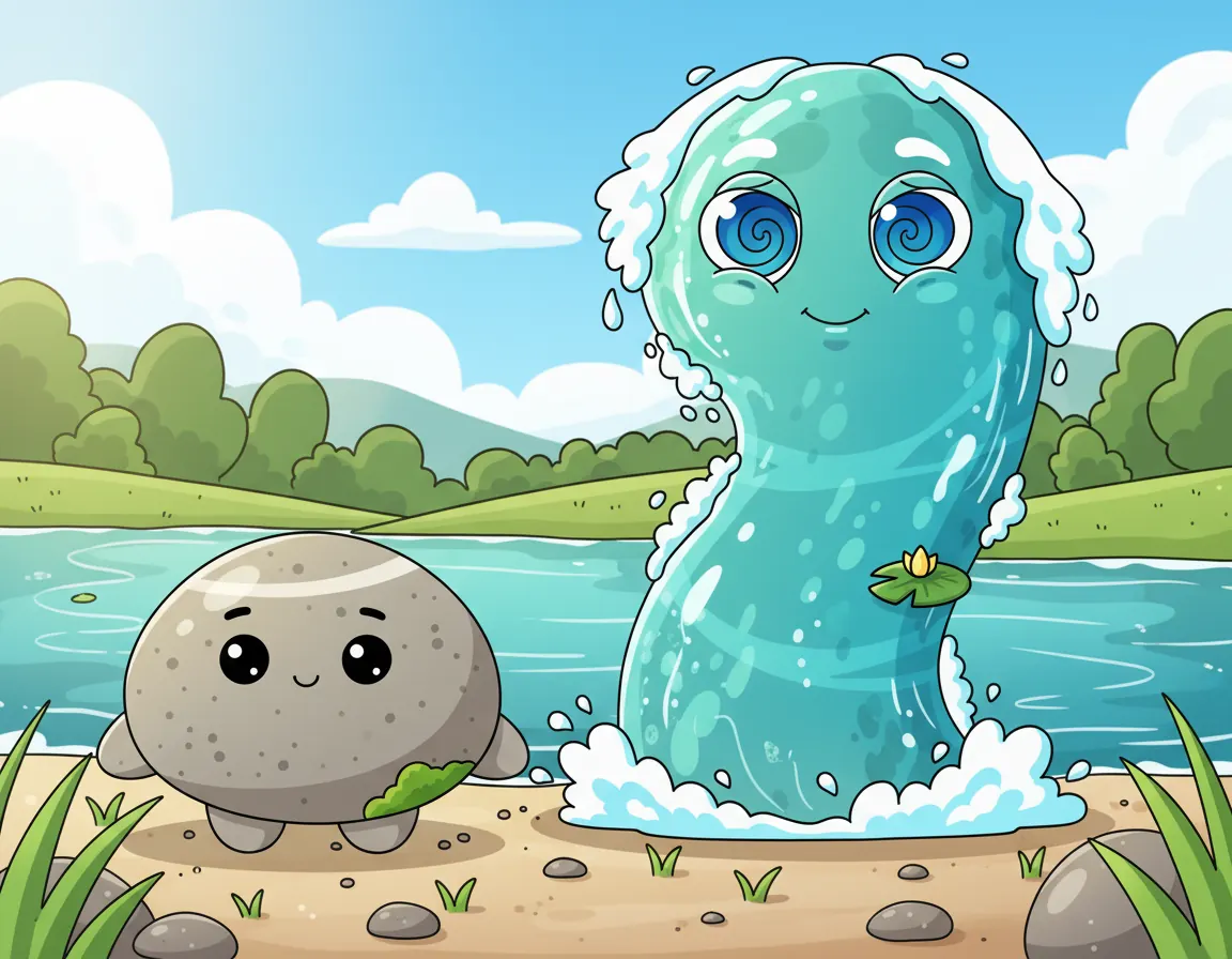 Cover illustration for The Pebble and the River Friend