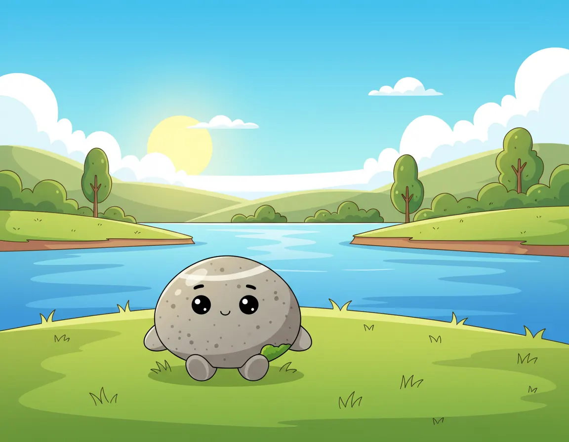 The Pebble and the River Friend, illustration for page 1