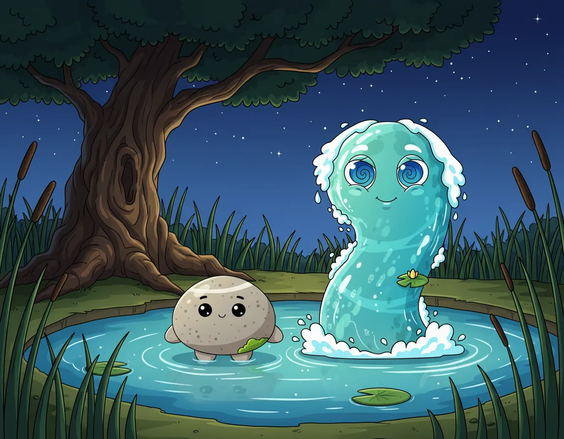 The Pebble and the River Friend, illustration for page 10