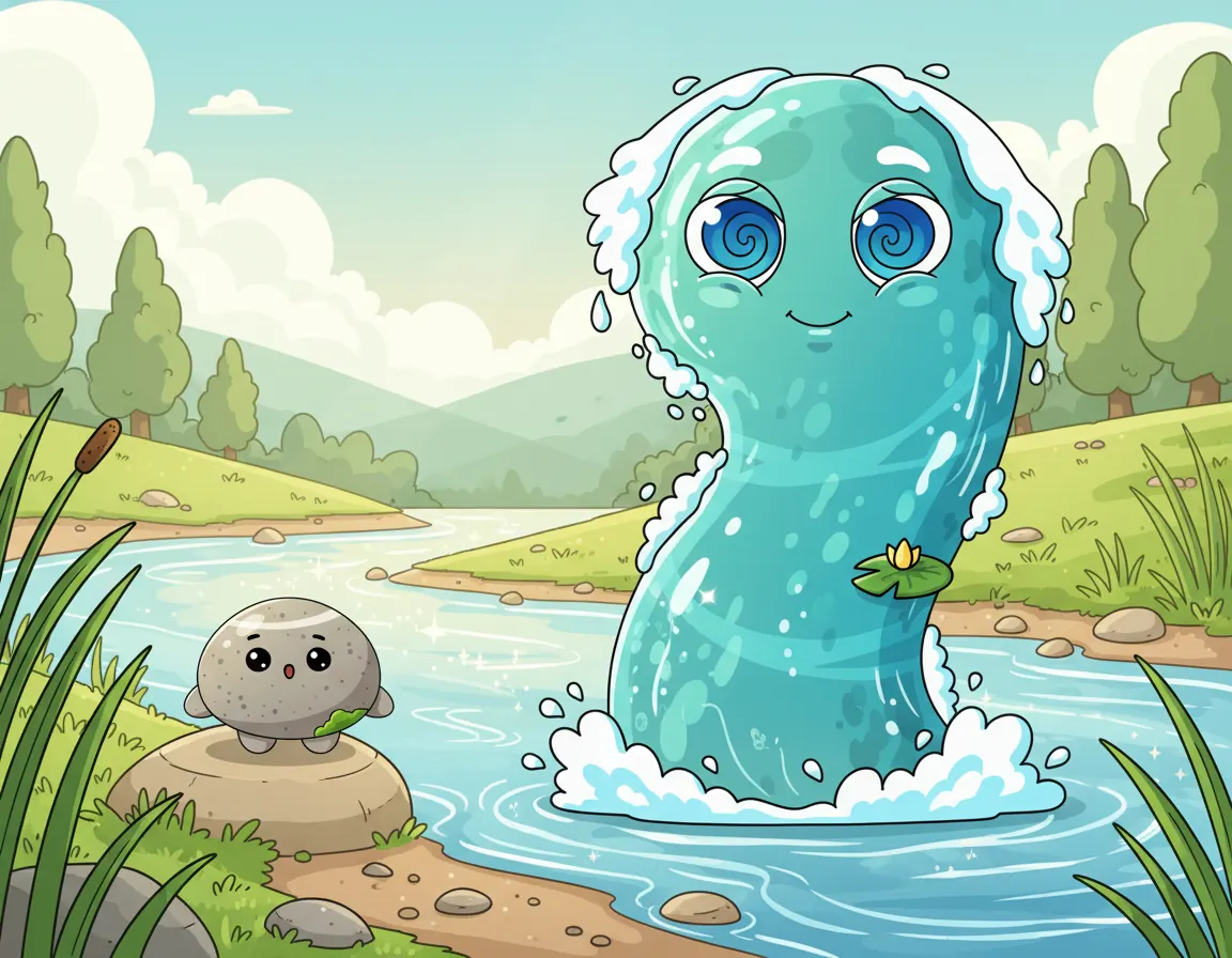 The Pebble and the River Friend, illustration for page 2