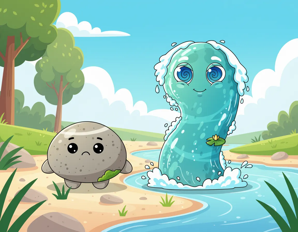 The Pebble and the River Friend, illustration for page 3