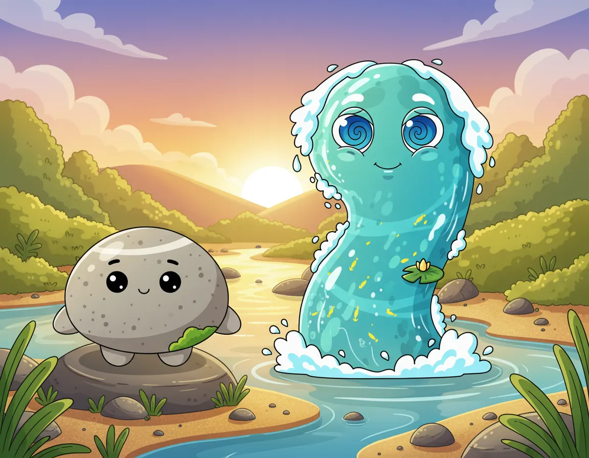 The Pebble and the River Friend, illustration for page 6