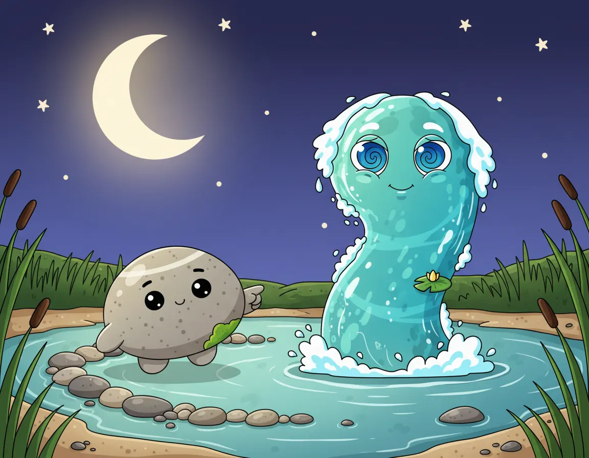 The Pebble and the River Friend, illustration for page 9