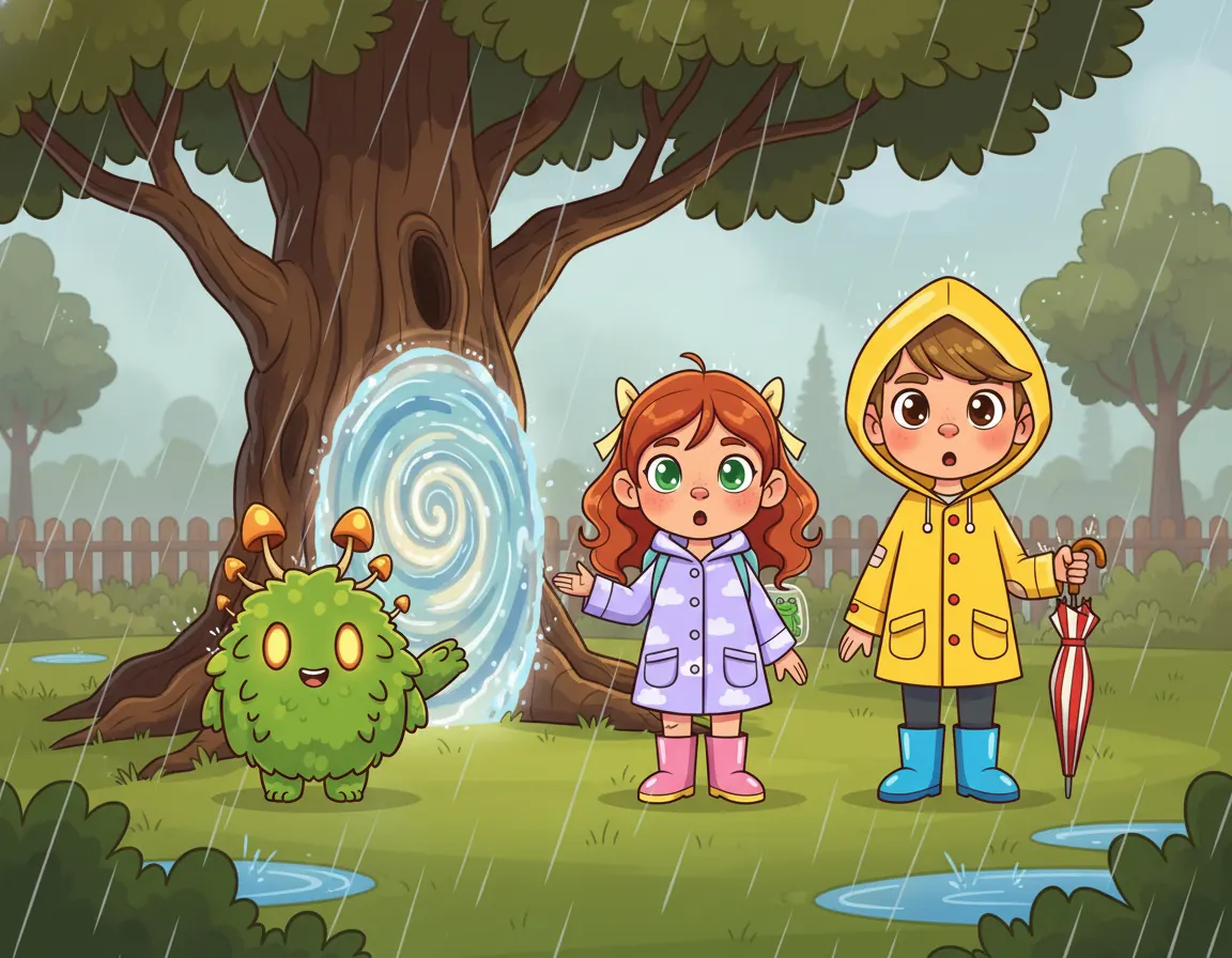 The Rainy Day Tunnel, illustration for page 3
