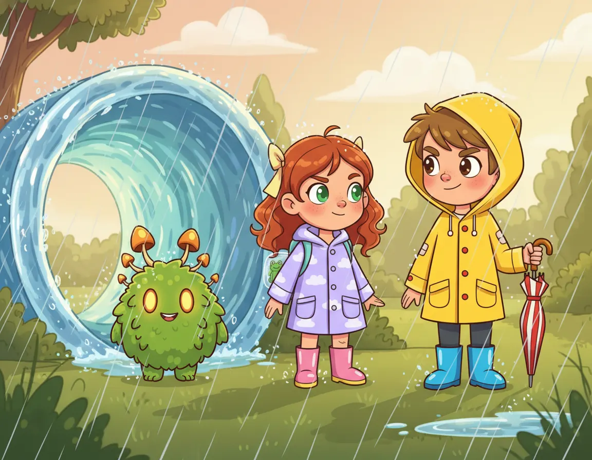 The Rainy Day Tunnel, illustration for page 4