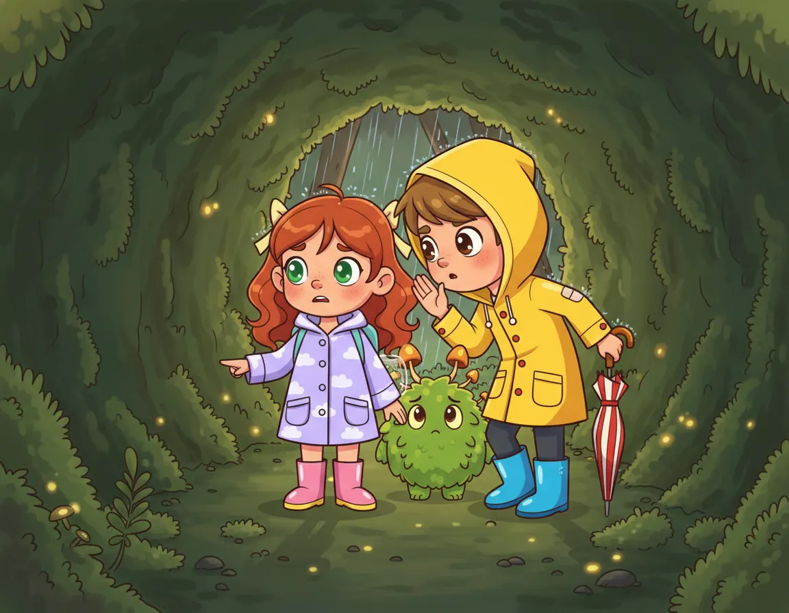 The Rainy Day Tunnel, illustration for page 7