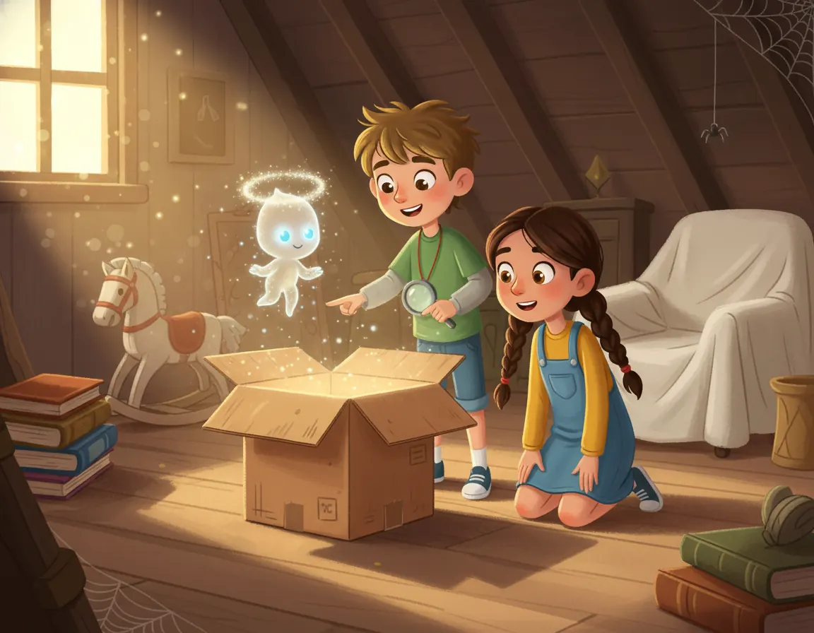 The Secret Attic Box, illustration for page 6