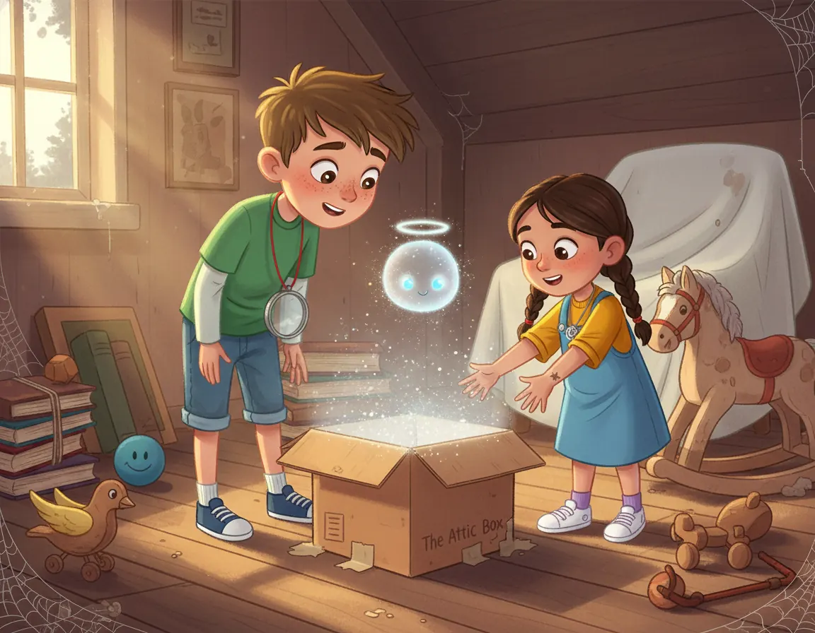 The Secret Attic Box, illustration for page 7