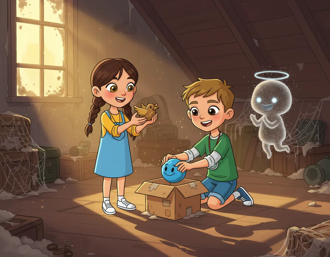 The Secret Attic Box, illustration for page 8