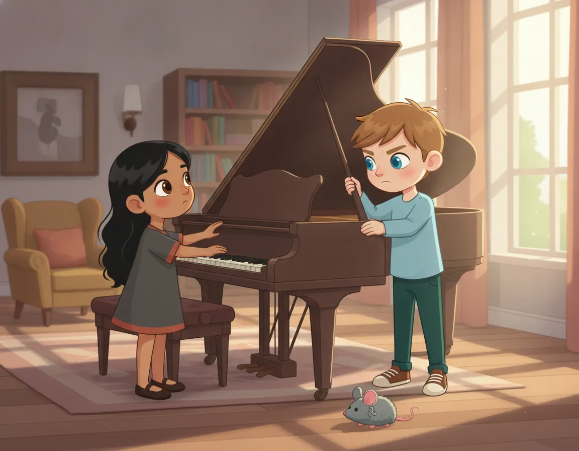 The Piano's Secret Song, illustration for page 6