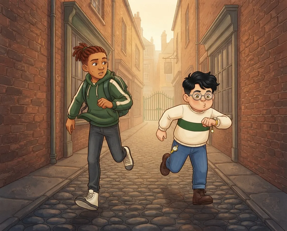 The Strolling Street of Cobbles, illustration for page 1