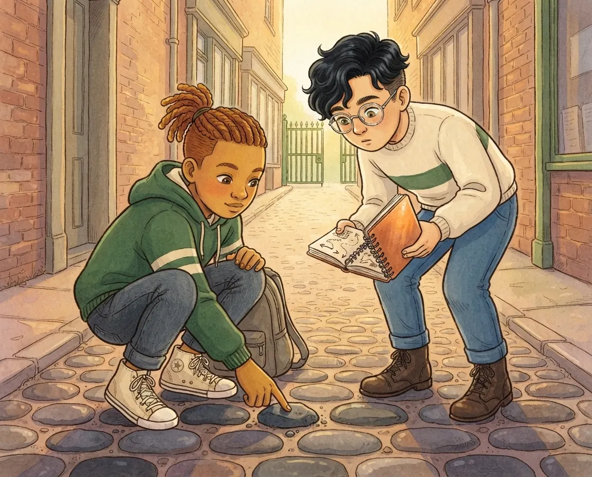 The Strolling Street of Cobbles, illustration for page 5