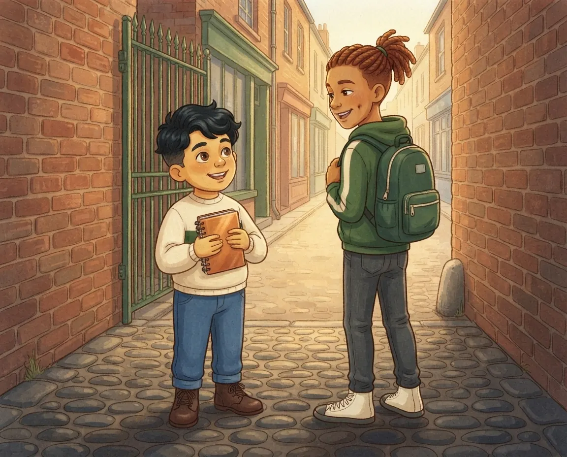 The Strolling Street of Cobbles, illustration for page 9
