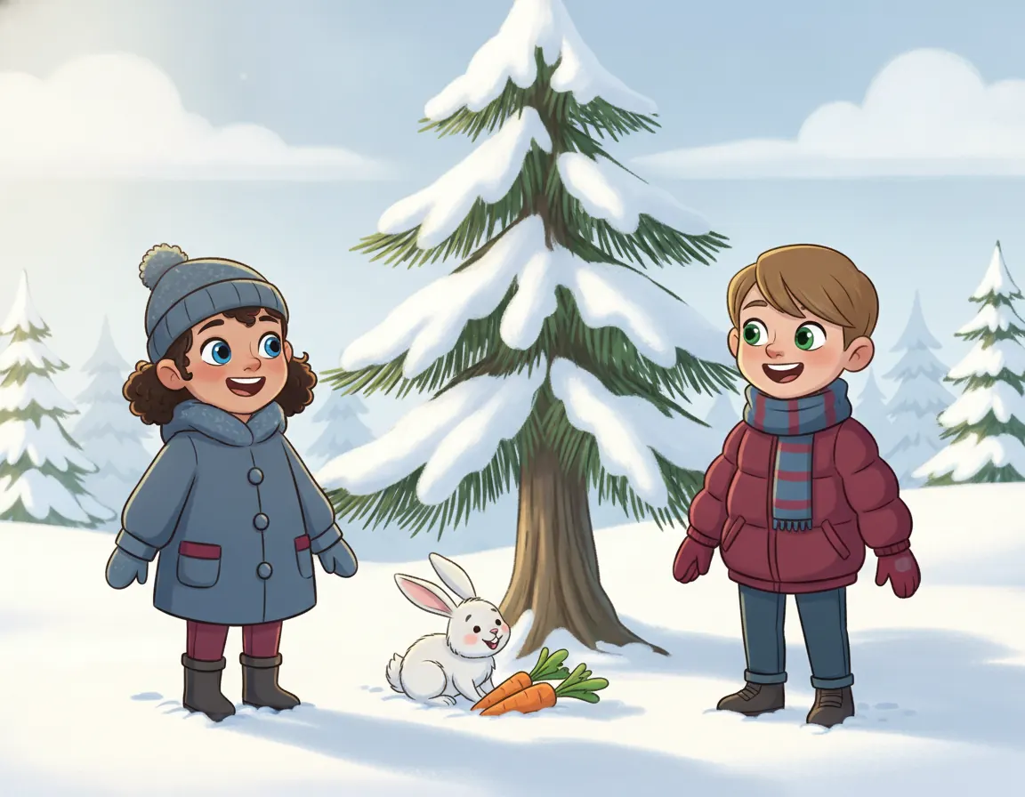 The Snowy Footprints, illustration for page 10