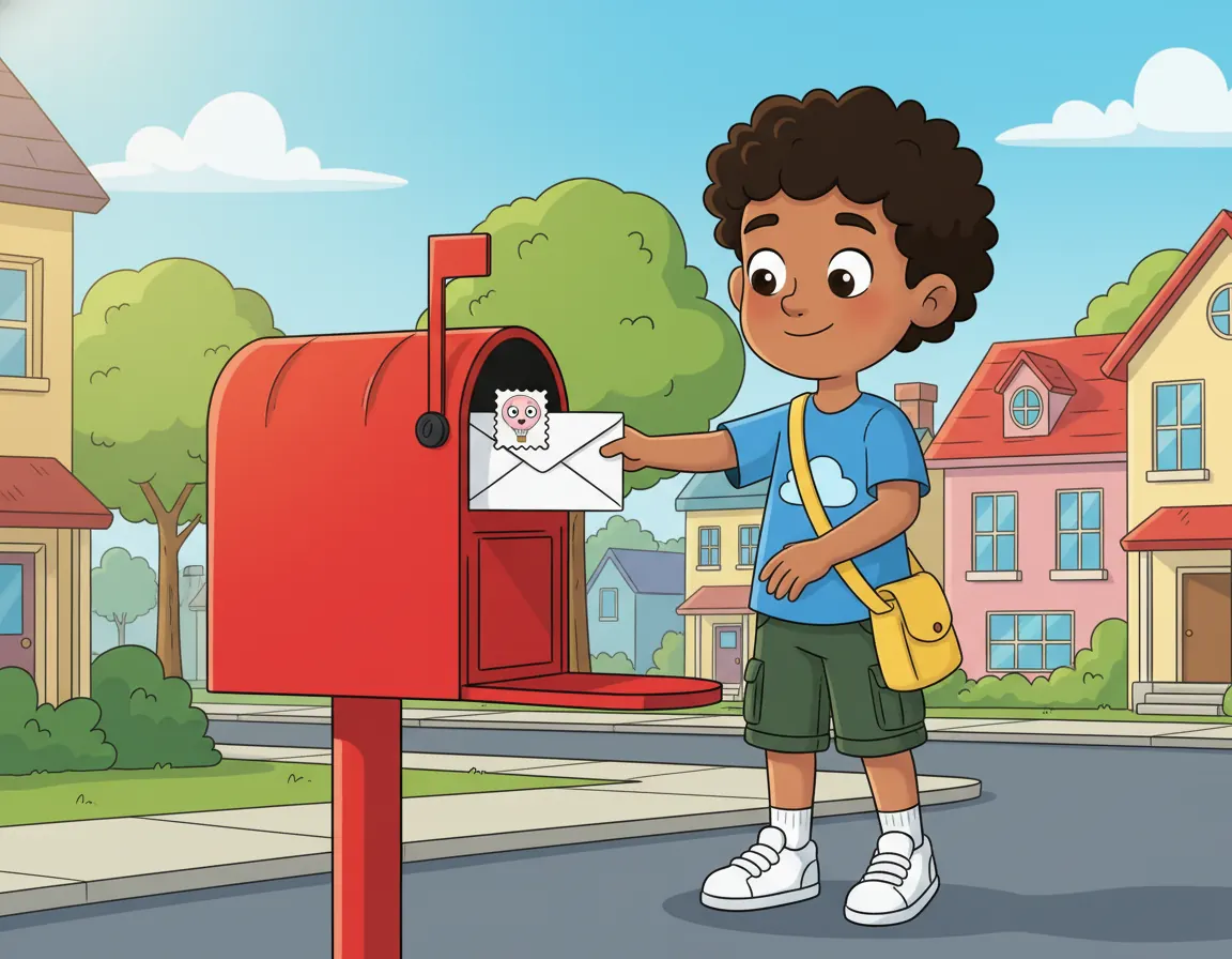 Anya's Mailbox Adventure, illustration for page 4