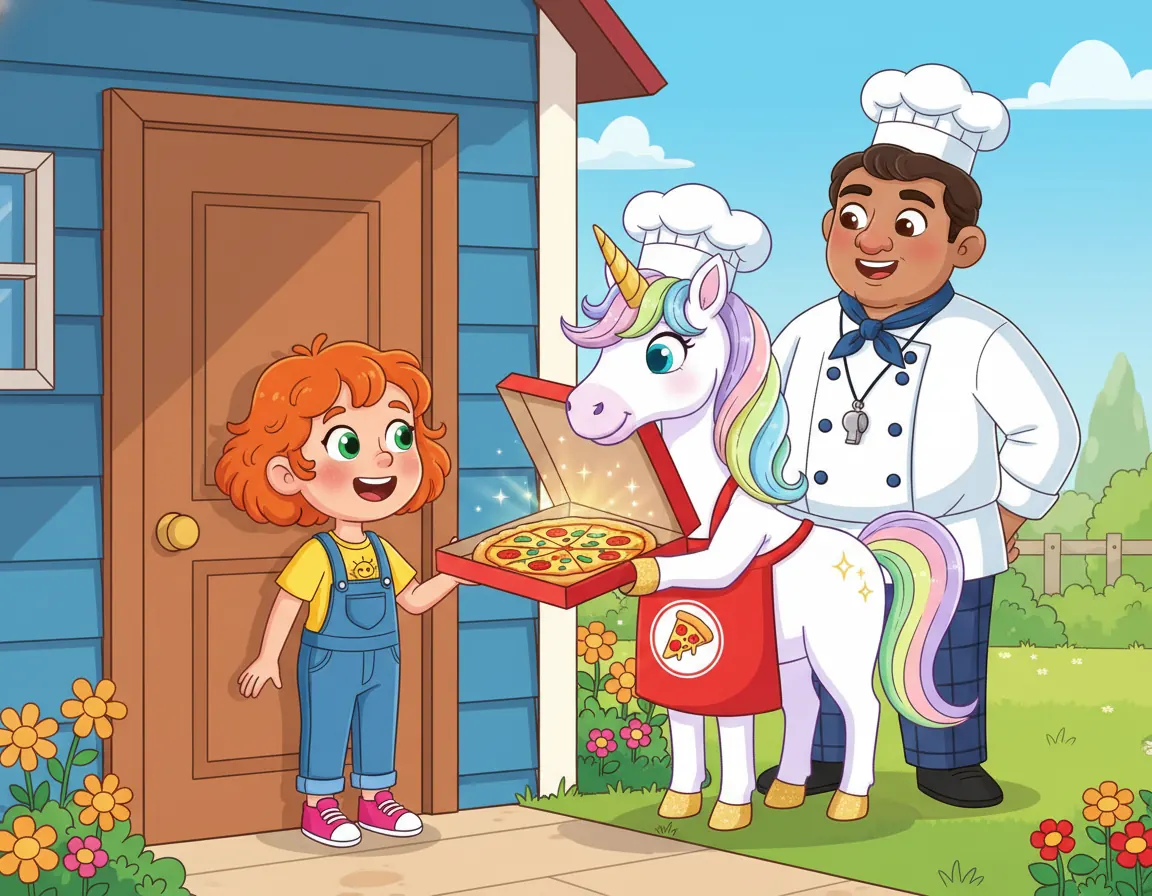 Kaelen's Sparkle Pizza, illustration for page 10