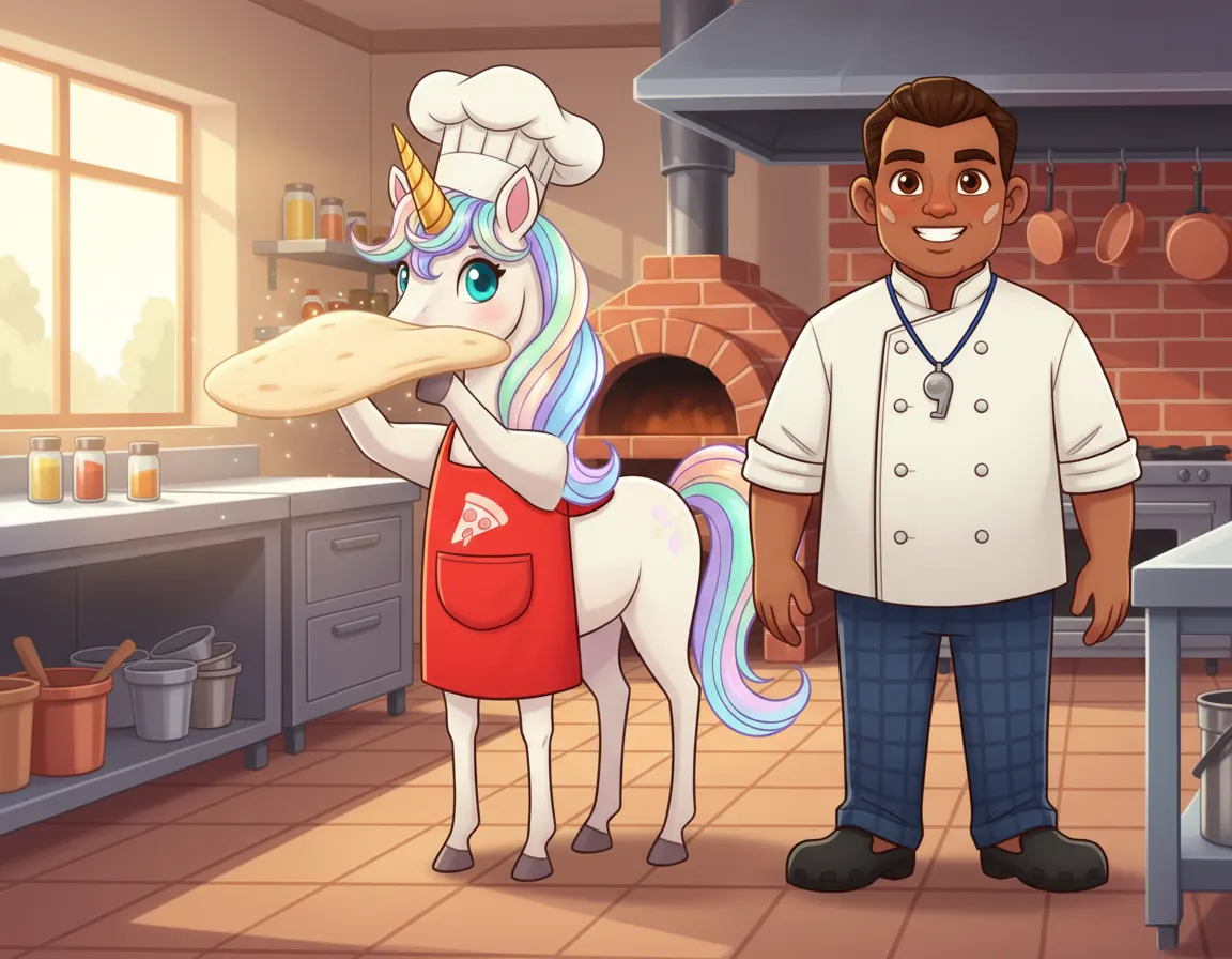 Kaelen's Sparkle Pizza, illustration for page 3