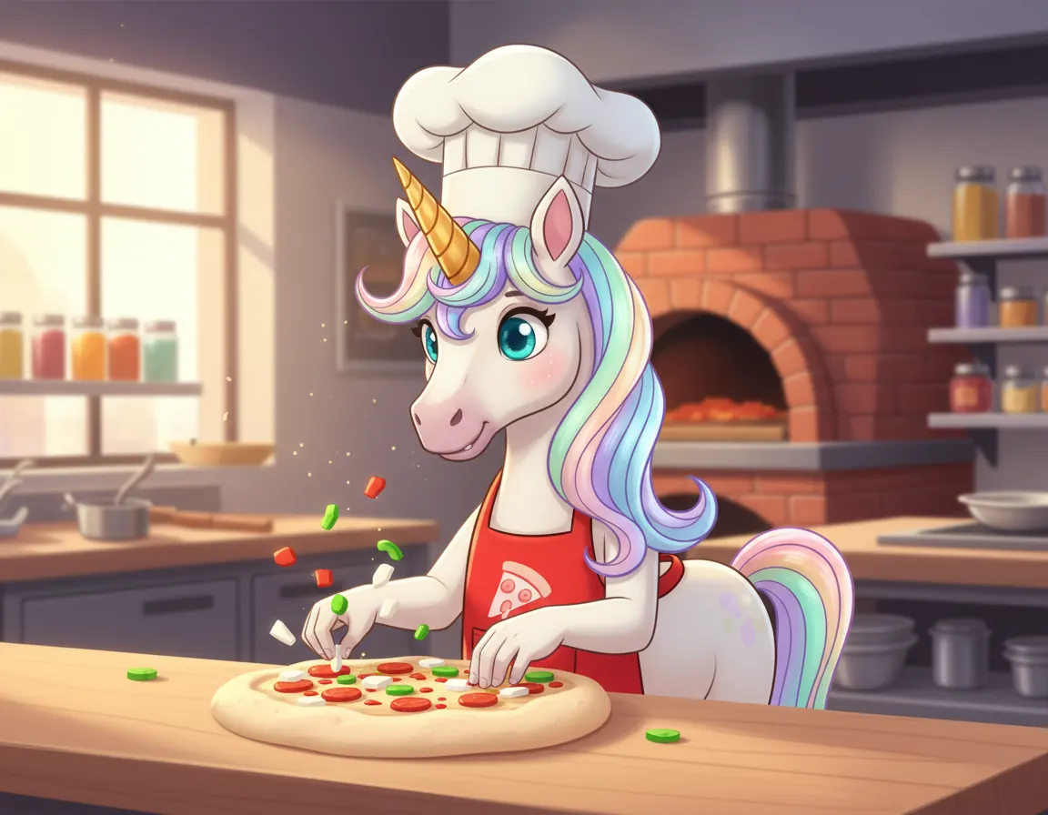 Kaelen's Sparkle Pizza, illustration for page 5