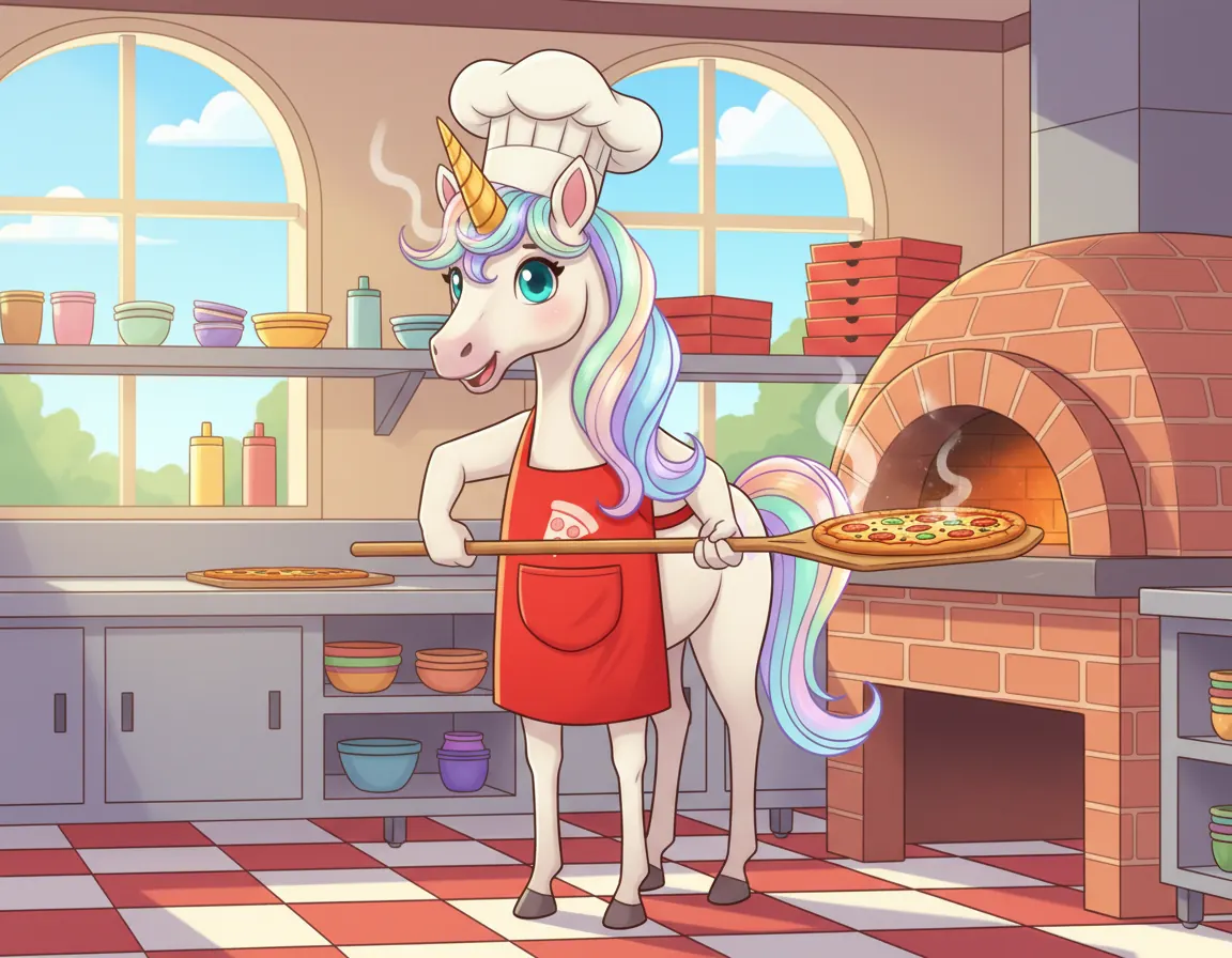 Kaelen's Sparkle Pizza, illustration for page 7