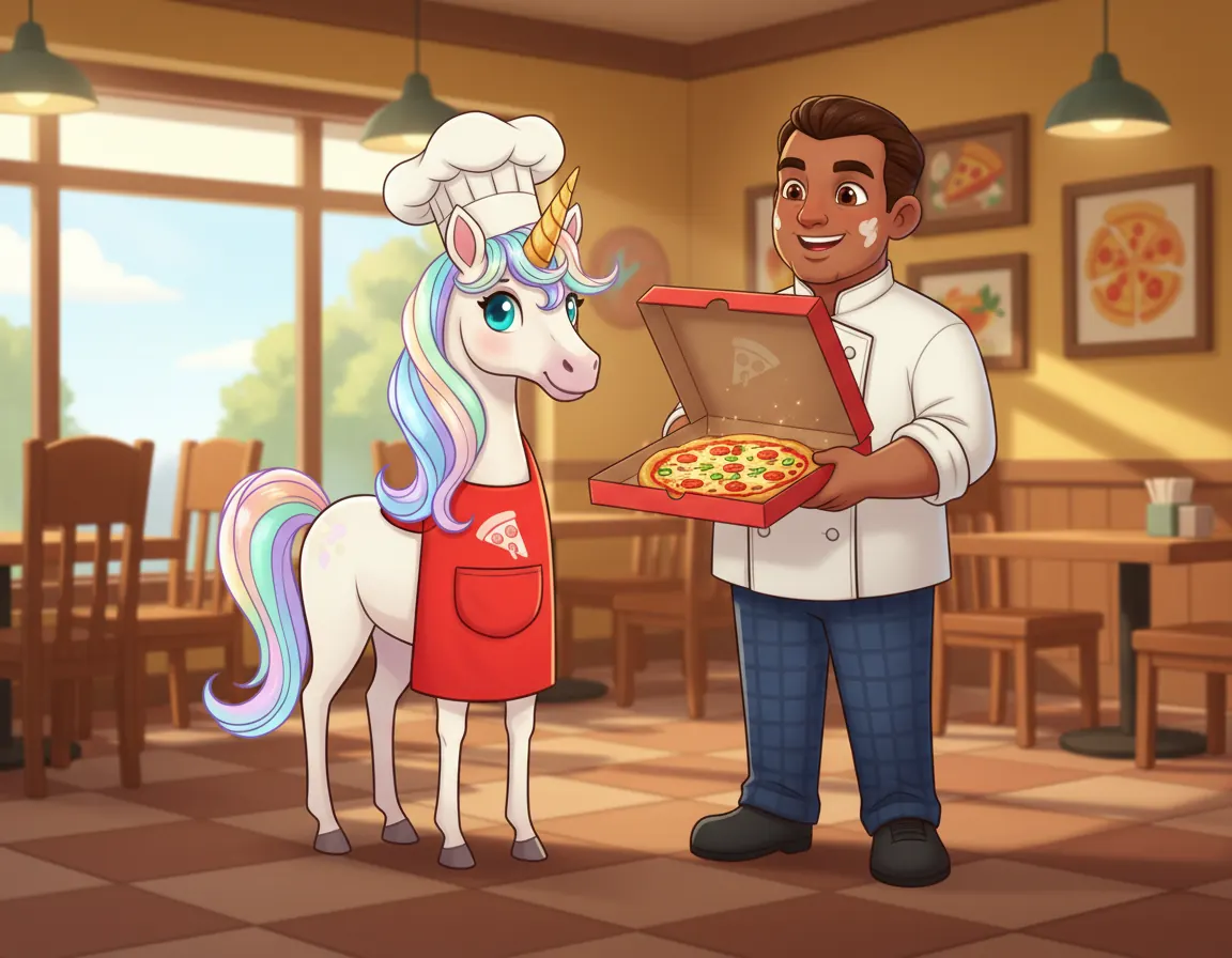 Kaelen's Sparkle Pizza, illustration for page 8